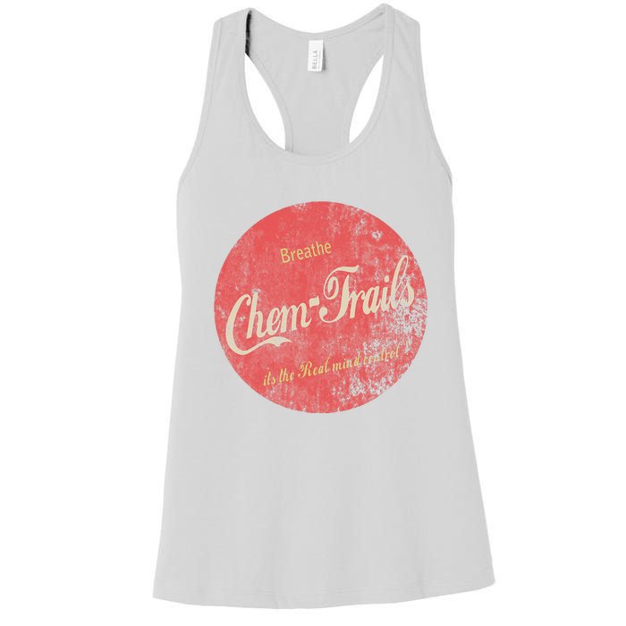 Funny Vintage Chemtrails Cola Aviation Pilots Women's Racerback Tank