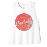 Funny Vintage Chemtrails Cola Aviation Pilots Women's Racerback Cropped Tank