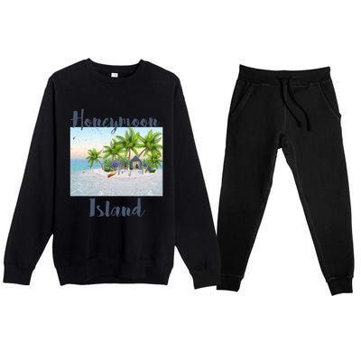 Florida Vacation Cottage House Honeymoon Island Beach Meaningful Gift Premium Crewneck Sweatsuit Set