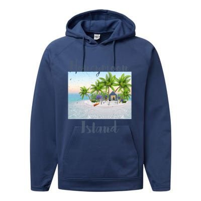 Florida Vacation Cottage House Honeymoon Island Beach Meaningful Gift Performance Fleece Hoodie