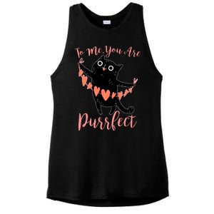 Funny Valentine Cat To Me You Are Purrfect Ladies PosiCharge Tri-Blend Wicking Tank