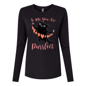 Funny Valentine Cat To Me You Are Purrfect Womens Cotton Relaxed Long Sleeve T-Shirt