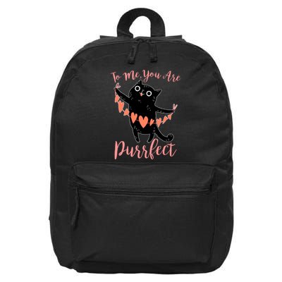 Funny Valentine Cat To Me You Are Purrfect 16 in Basic Backpack