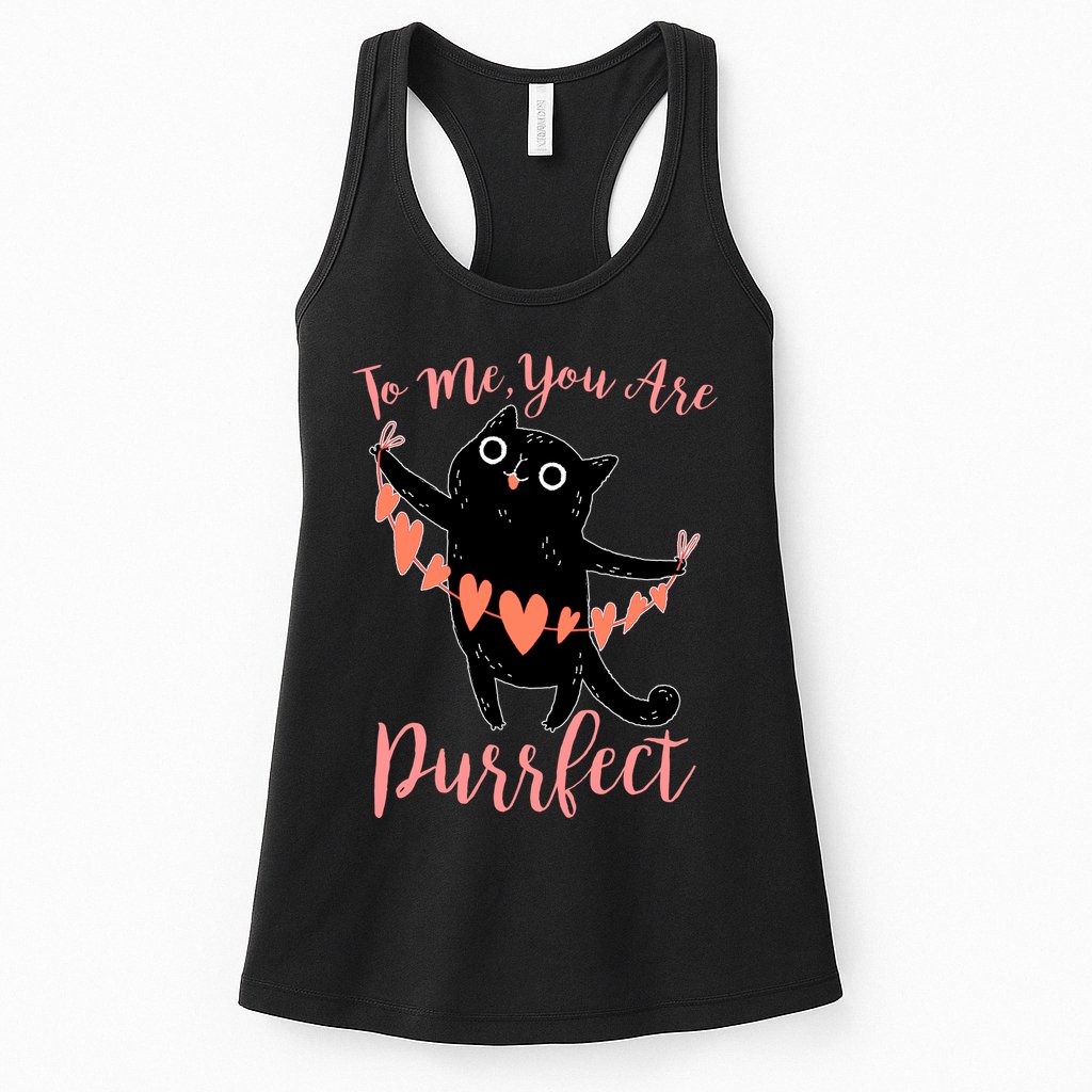 Funny Valentine Cat To Me You Are Purrfect Womens Tank Top
