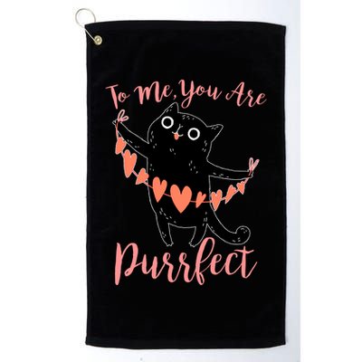 Funny Valentine Cat To Me You Are Purrfect Golf Towel