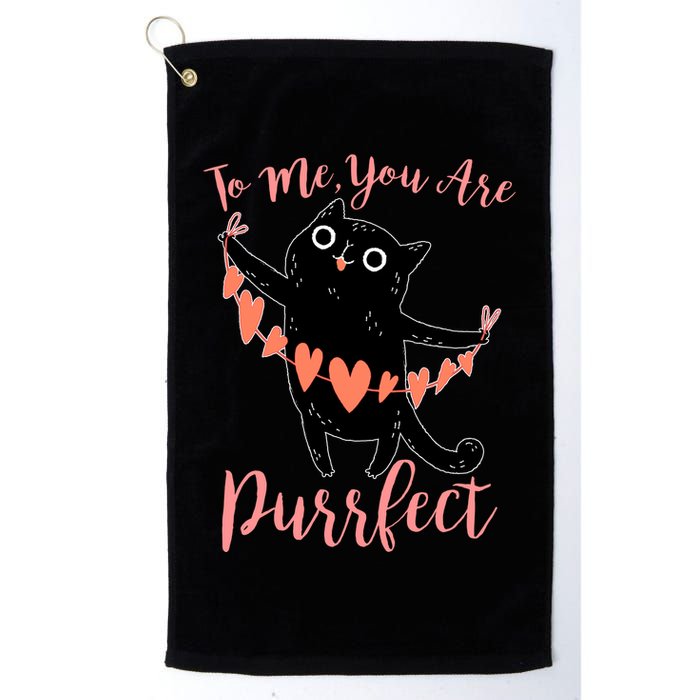Funny Valentine Cat To Me You Are Purrfect Golf Towel