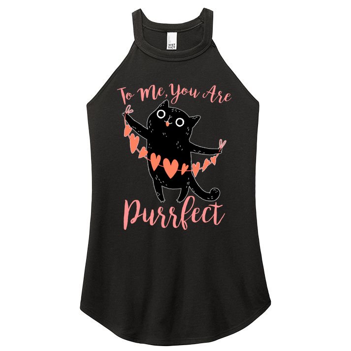 Funny Valentine Cat To Me You Are Purrfect Women's Perfect Tri Rocker Tank