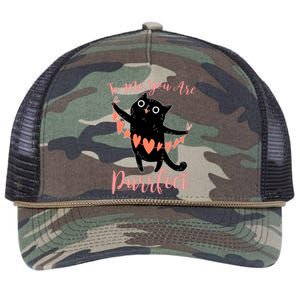 Funny Valentine Cat To Me You Are Purrfect Retro Rope Trucker Hat Cap