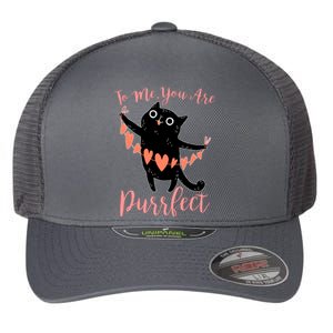 Funny Valentine Cat To Me You Are Purrfect Flexfit Unipanel Trucker Cap