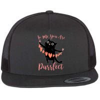 Funny Valentine Cat To Me You Are Purrfect Flat Bill Trucker Hat