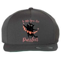 Funny Valentine Cat To Me You Are Purrfect Wool Snapback Cap