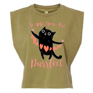 Funny Valentine Cat To Me You Are Purrfect Garment-Dyed Women's Muscle Tee