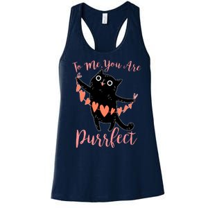 Funny Valentine Cat To Me You Are Purrfect Women's Racerback Tank