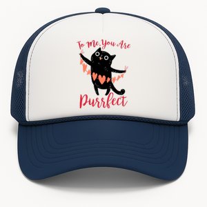 Funny Valentine Cat To Me You Are Purrfect Trucker Hat