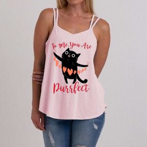 Funny Valentine Cat To Me You Are Purrfect Women's Strappy Tank