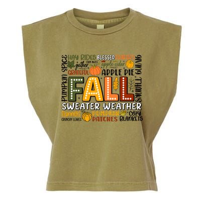 Fall Vibes Cozy Season Flannels Pumpkins Garment-Dyed Women's Muscle Tee