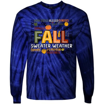 Fall Vibes Cozy Season Flannels Pumpkins Tie-Dye Long Sleeve Shirt