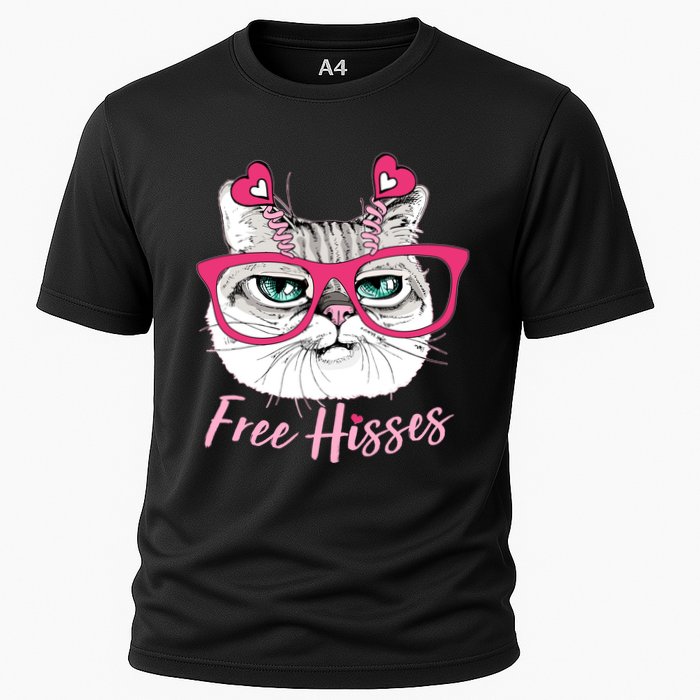 Funny Valentine Cat Free Hisses Cooling Performance Crew T-Shirt