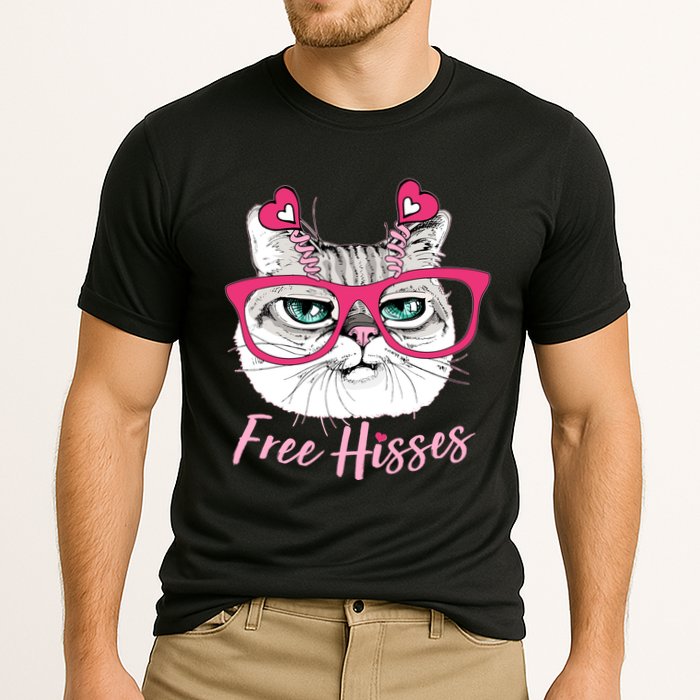 Funny Valentine Cat Free Hisses Cooling Performance Crew T-Shirt