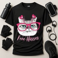 Funny Valentine Cat Free Hisses Cooling Performance Crew T-Shirt
