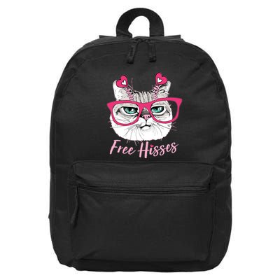 Funny Valentine Cat Free Hisses 16 in Basic Backpack