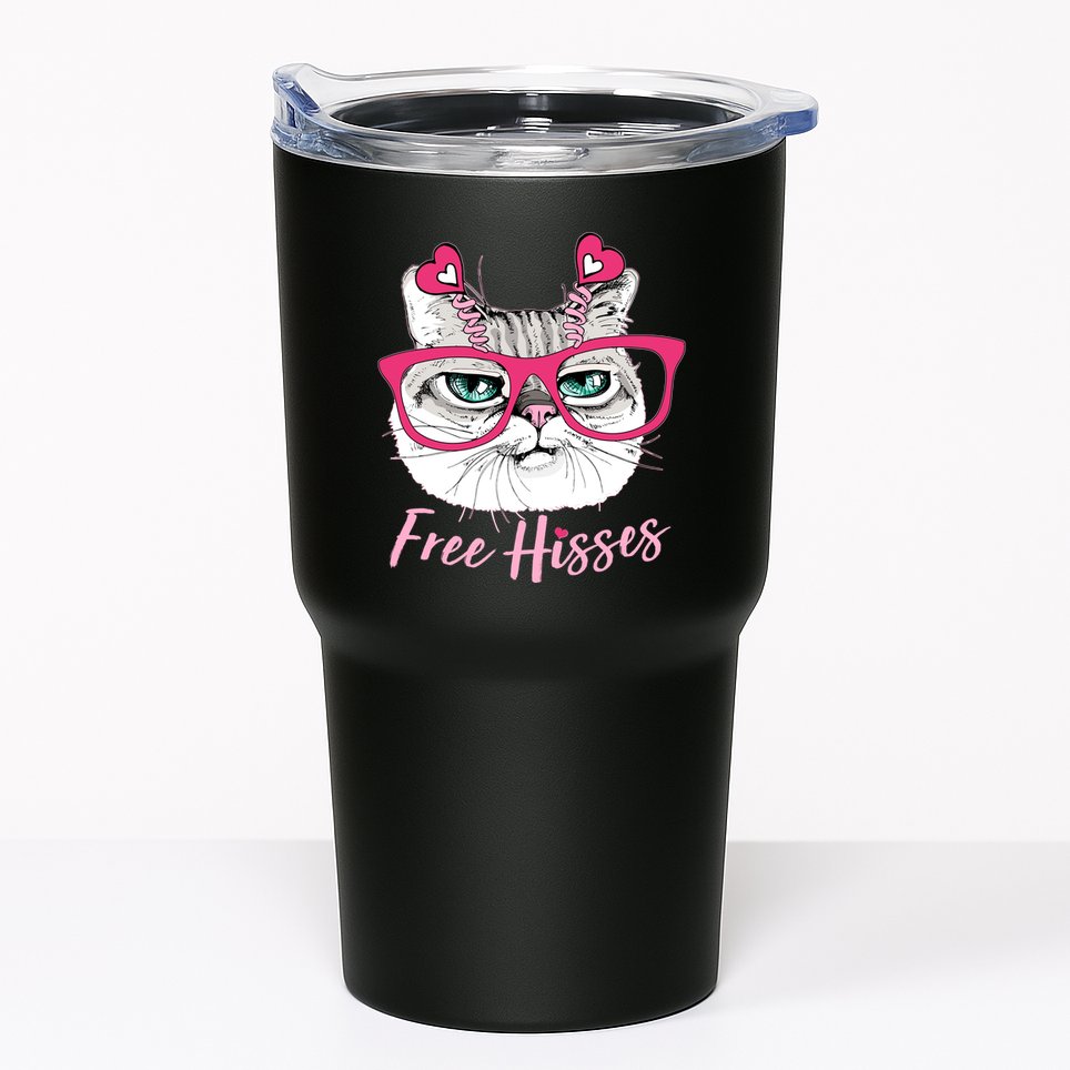 Funny Valentine Cat Free Hisses Tumbler