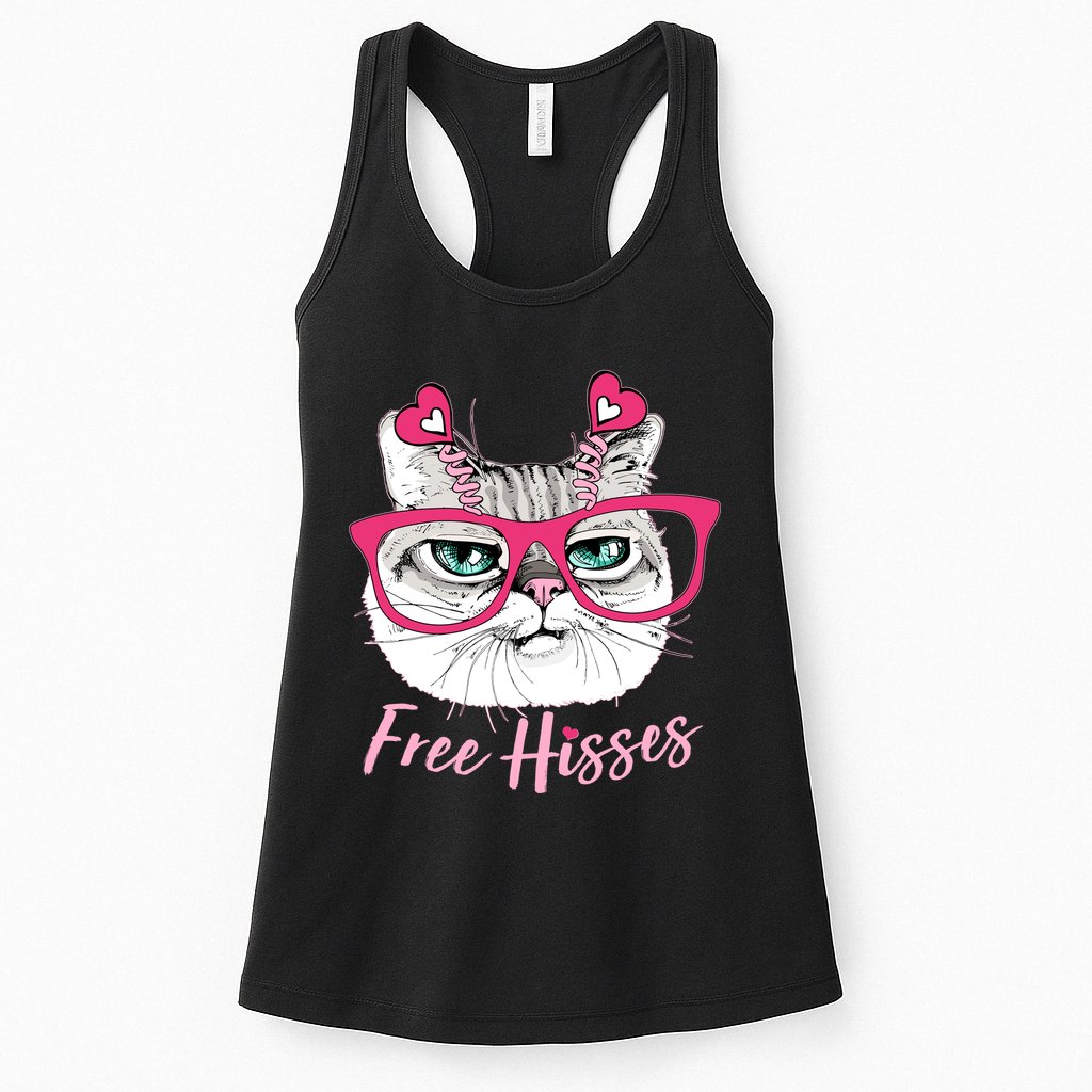 Funny Valentine Cat Free Hisses Womens Tank Top