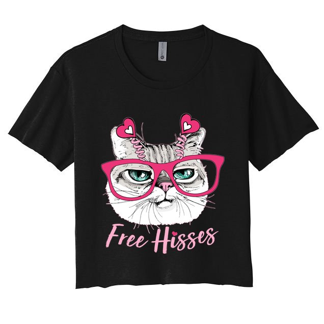Funny Valentine Cat Free Hisses Crop Top