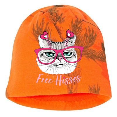 Funny Valentine Cat Free Hisses Kati - Camo Knit Beanie