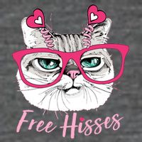 Funny Valentine Cat Free Hisses 7 Panel Mesh Trucker Snapback Hat