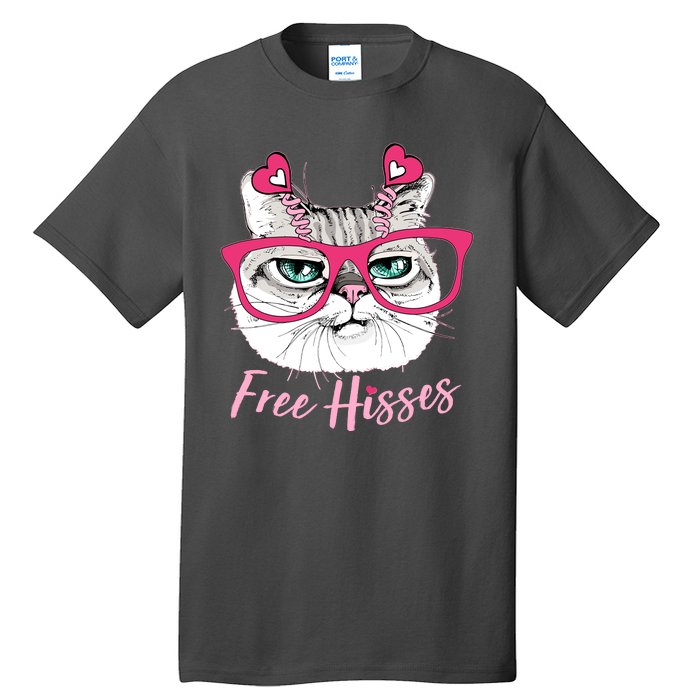 Funny Valentine Cat Free Hisses Tall T-Shirt