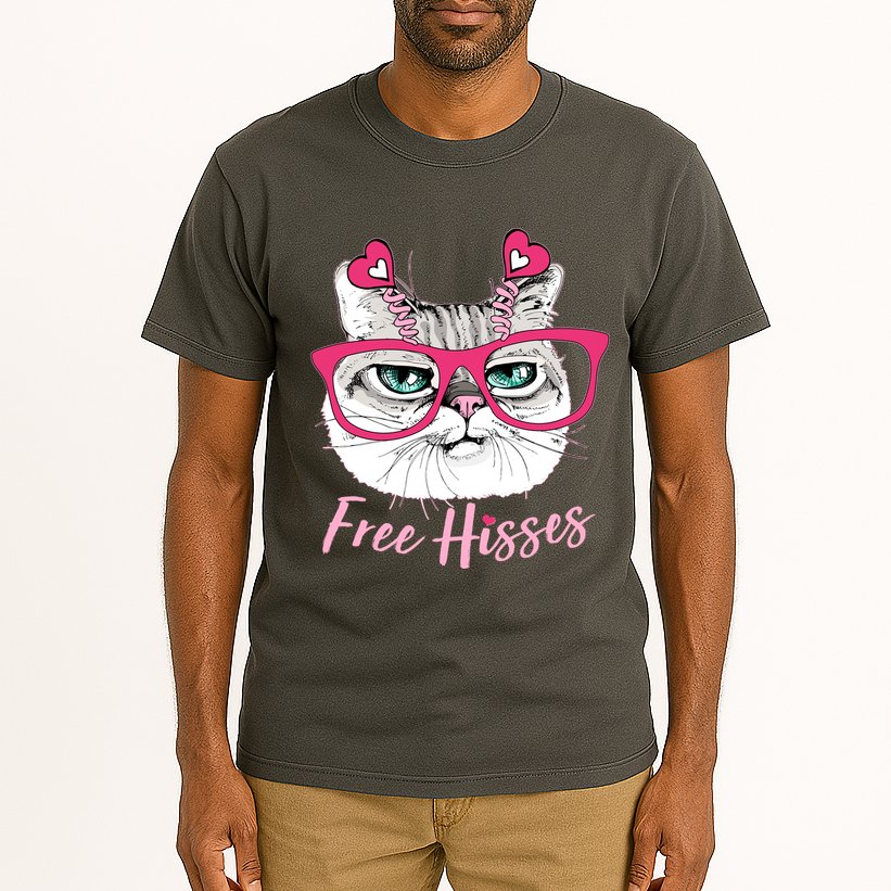 Funny Valentine Cat Free Hisses Tall T-Shirt