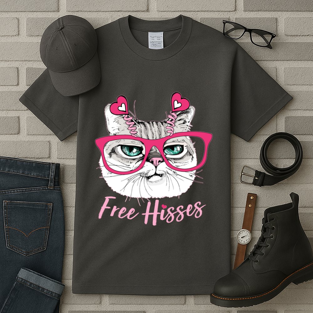 Funny Valentine Cat Free Hisses Tall T-Shirt