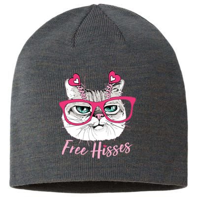 Funny Valentine Cat Free Hisses Sustainable Beanie