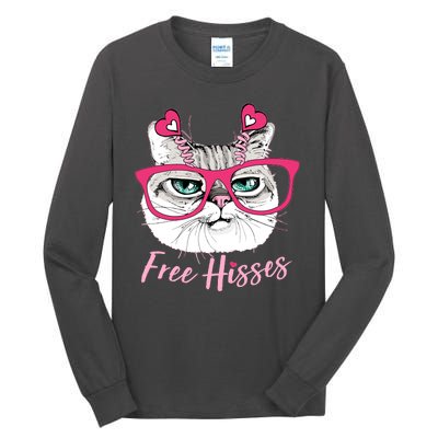 Funny Valentine Cat Free Hisses Tall Long Sleeve T-Shirt