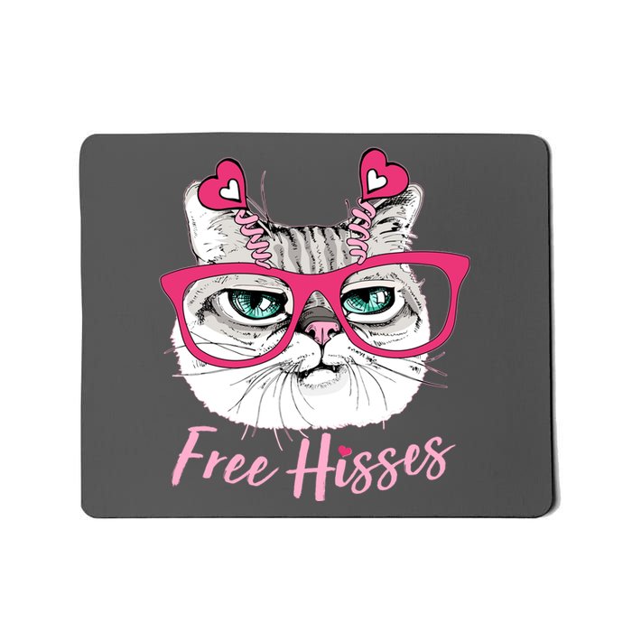 Funny Valentine Cat Free Hisses Mousepad