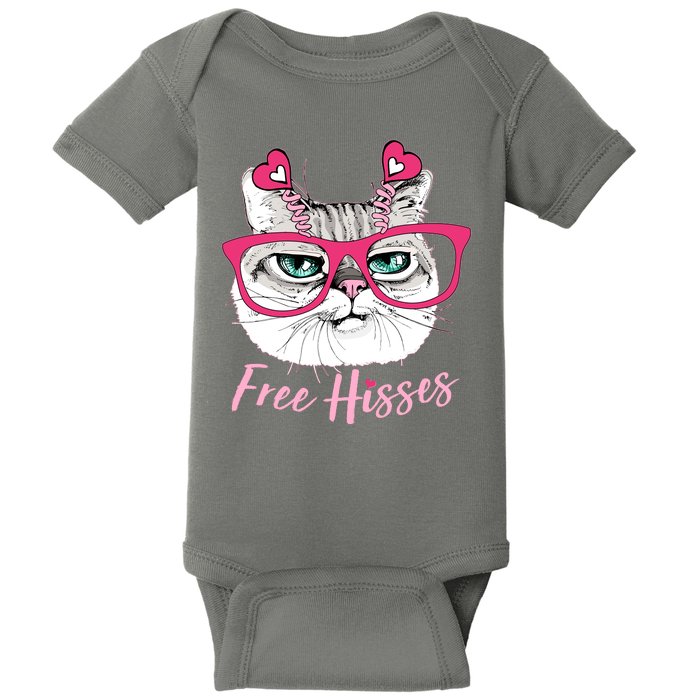 Funny Valentine Cat Free Hisses Baby Bodysuit