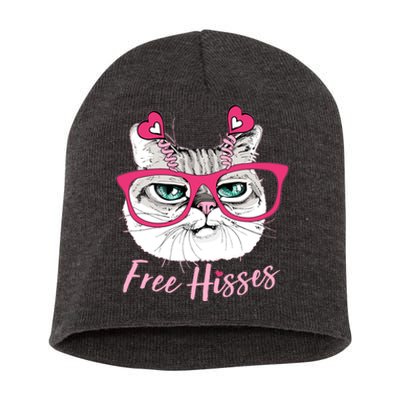 Funny Valentine Cat Free Hisses Short Acrylic Beanie