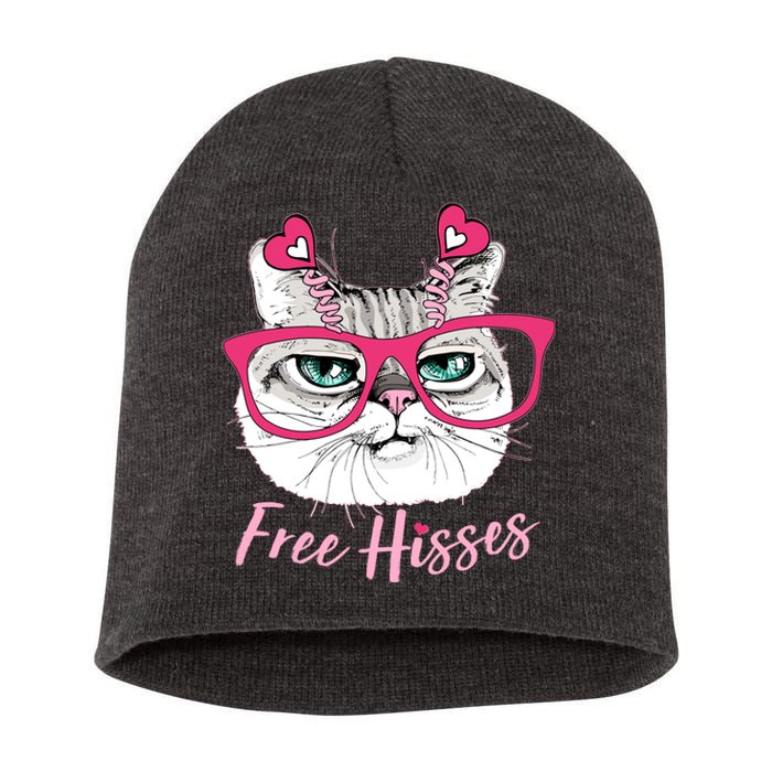 Funny Valentine Cat Free Hisses Short Acrylic Beanie