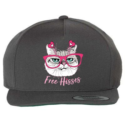 Funny Valentine Cat Free Hisses Wool Snapback Cap