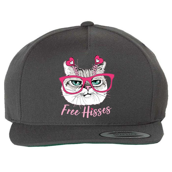 Funny Valentine Cat Free Hisses Wool Snapback Cap