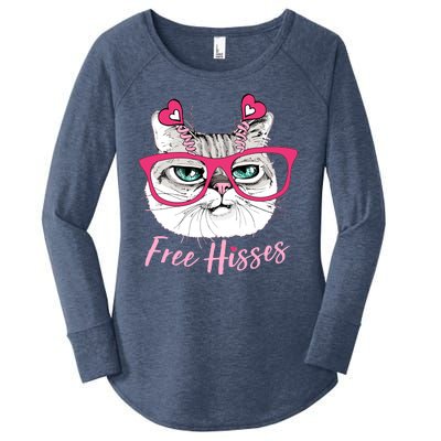 Funny Valentine Cat Free Hisses Women's Perfect Tri Tunic Long Sleeve Shirt