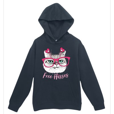 Funny Valentine Cat Free Hisses Urban Pullover Hoodie