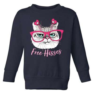 Funny Valentine Cat Free Hisses Toddler Sweatshirt