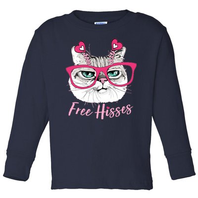 Funny Valentine Cat Free Hisses Toddler Long Sleeve Shirt