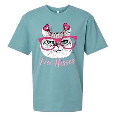 Funny Valentine Cat Free Hisses Sueded Cloud Jersey T-Shirt