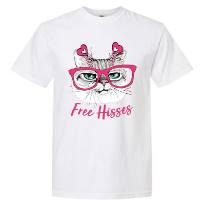 Funny Valentine Cat Free Hisses Garment-Dyed Heavyweight T-Shirt