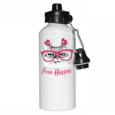 Funny Valentine Cat Free Hisses Aluminum Water Bottle