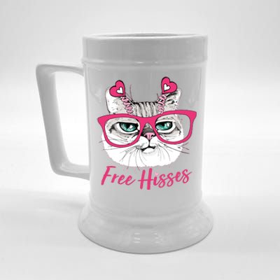 Funny Valentine Cat Free Hisses Beer Stein