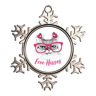 Funny Valentine Cat Free Hisses Metallic Star Ornament